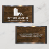 建築ビルダ |木材と鉄鋼 名刺 (正面/裏面)