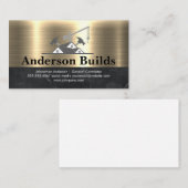 建築ビルダ | 金ゴールド金属大理石 名刺 (正面/裏面)