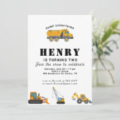 建築ビークルズボーイ誕生日 招待状 (スタンド正面)