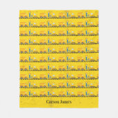 建築ビークルパーソナライズされたボーイイエローキッズ フリースブランケット (正面)