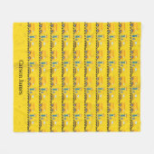 建築ビークルパーソナライズされたボーイイエローキッズ フリースブランケット (正面(横))