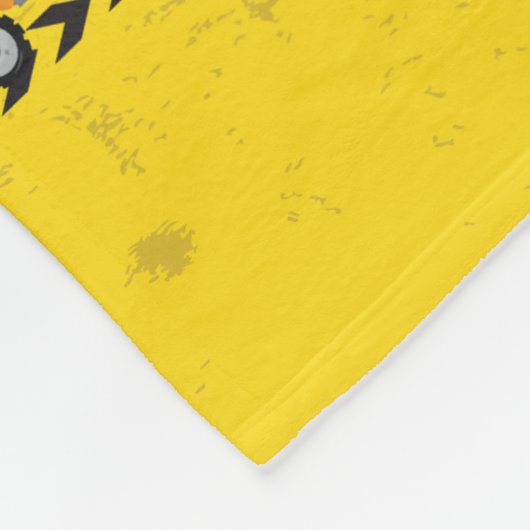 建築ビークルパーソナライズされたボーイイエローキッズ フリースブランケット (角)