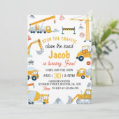 建築ビークルボーイズ誕生日招待状 招待状 (スタンド正面)