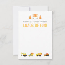建築ビークル少年の誕生日パーティー サンキューカード