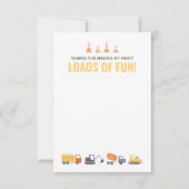 建築ビークル少年の誕生日パーティー サンキューカード (正面)