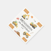 建築ビークル少年の誕生日パーティー スタンダードカクテルナプキン (角)