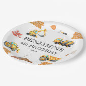 建築ビークル少年の誕生日パーティー ペーパープレート (アングル)