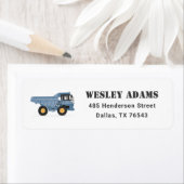 建築ビークル少年の誕生日パーティー ラベル (インサイチュ)