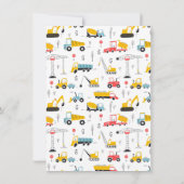 建築ビークル少年の誕生日パーティー 招待状 (裏面)