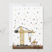 建築ビークル少年の誕生日パーティー 招待状 (裏面)