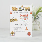 建築ビークル少年の誕生日パーティー 招待状 (スタンド正面)