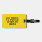 建築ビークル少年パーソナライズされたイエローキッズ ラゲッジタグ (裏面横)