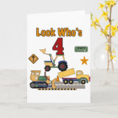 建築ビークル4th誕生日Tシャツ カード (黄色い花)