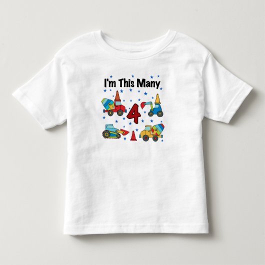 建築ビークル4th誕生日Tシャツ トドラーTシャツ (正面)