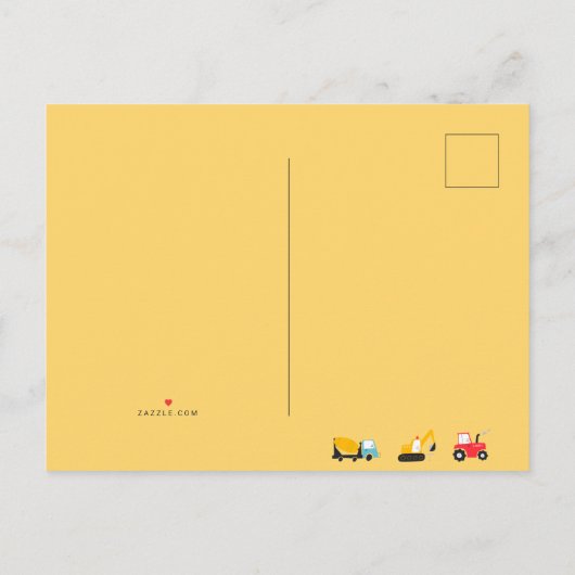 建築フォトボーイ誕生日予算はがき インビテーションポストカード (裏面)