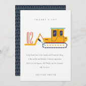 建築フォークリフト車任意の年齢誕生日 サンキューカード (正面/裏面)