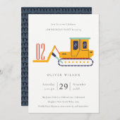 建築フォークリフトAny年齢誕生日招待状 サンキューカード (正面/裏面)