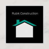 建築ブラックコアスクエアビジネスカード スクエア名刺 (正面)