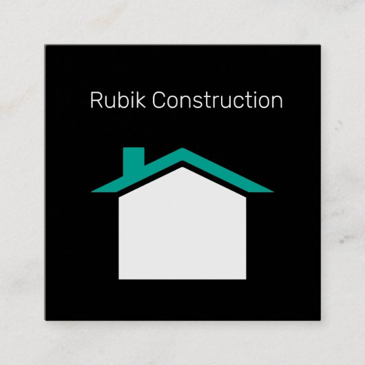 建築ブラックコアスクエアビジネスカード スクエア名刺 (正面)