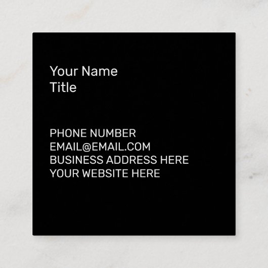 建築ブラックコアスクエアビジネスカード スクエア名刺 (裏面)