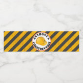 建築ブラック&イエロー懸命ハット2nd誕生日 ペットボトルラベル (シングルラベル)