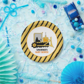 建築ブルドーザベビーシャワー紙プレート ペーパープレート (パーティー)