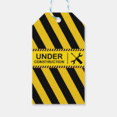 建築ブルドーザーのベビーシャワー ギフトタグ (裏面)