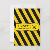 建築ブルドーザーのベビーシャワー サンキューカード (裏面)