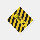 建築ブルドーザーのベビーシャワー スタンダードカクテルナプキン (角)