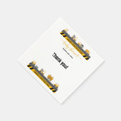 建築ブルドーザーのベビーシャワー スタンダードカクテルナプキン (角)