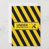 建築ブルドーザーのベビーシャワー 招待状 (裏面)