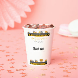 建築ブルドーザーのベビーシャワー 紙コップ