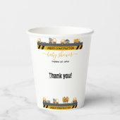 建築ブルドーザーのベビーシャワー 紙コップ (裏面)