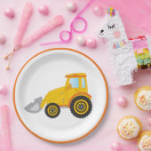 建築ブルドーザー誕生日パーティー紙プレート ペーパープレート (パーティー)