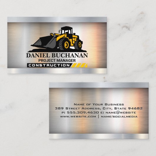 建築ブルドーザー車 名刺 (正面/裏面)