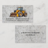 建築ブルドーザー | コンクリート背景 名刺 (正面/裏面)