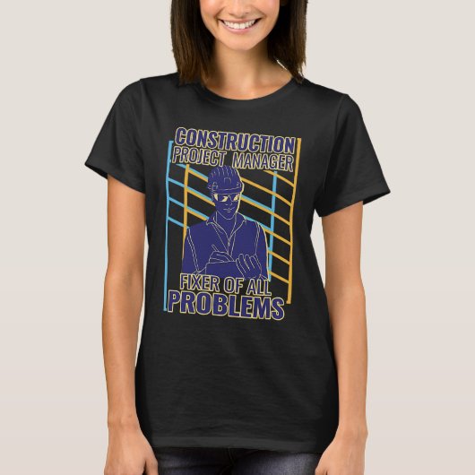 建築プロジェクト管理者すべてのレトロMの修正 Tシャツ (正面)