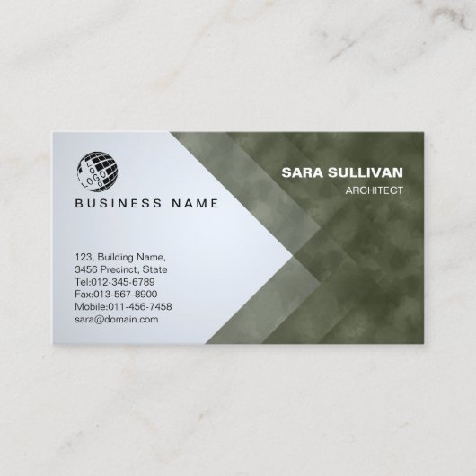 建築プロフェッショナルのジオメトリックストライプ 名刺 (正面)