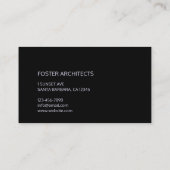 建築プロフェッショナルエレガントブラック 名刺 (裏面)