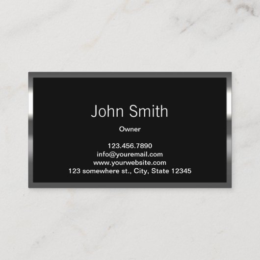 建築プロフェッショナルメタル&ストーンモダン 名刺 (裏面)