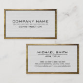 建築プロフェッショナルモダンホワイトウッド#3 名刺 (正面/裏面)