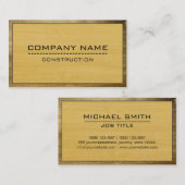 建築プロフェッショナルモダン金ゴールドウッド#3 名刺 (正面/裏面)
