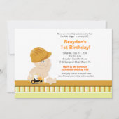 建築ベビーカスタム1st誕生日招待状 招待状 (正面)