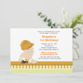 建築ベビーカスタム1st誕生日招待状 招待状 (スタンド正面)