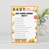 建築ベビーシャワーゲーム – 編集可能な名前 – インチ 招待状 (スタンド正面)