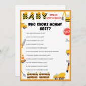 建築ベビーシャワーゲーム – 編集可能な名前 – インチ 招待状 (正面/裏面)