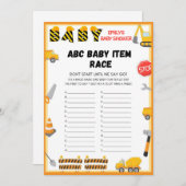 建築ベビーシャワーゲーム – 編集可能な名前 –  招待状 (正面/裏面)