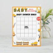 建築ベビーシャワーゲーム – 編集可能な名前 –  招待状 (スタンド正面)