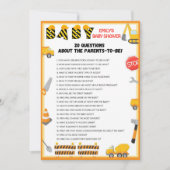 建築ベビーシャワーゲーム – 編集可能な名前 –  招待状 (正面)