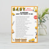 建築ベビーシャワーゲーム – 編集可能な名前 –  招待状 (スタンド正面)